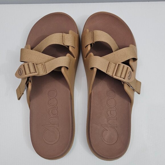 Chaco Chillos Slide Sandal Womens 12 Doe Tan Brown Adjustable Comfort Casual NEW - Picture 8 of 13